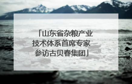 山东省杂粮产业技术体系首席专家参访古贝春集团