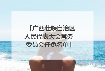 广西壮族自治区人民代表大会常务委员会任免名单
