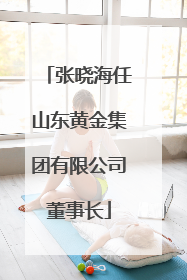 张晓海任山东黄金集团有限公司董事长