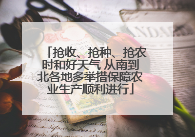 抢收、抢种、抢农时和好天气 从南到北各地多举措保障农业生产顺利进行