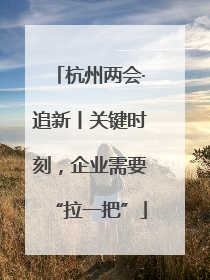 杭州两会·追新丨关键时刻，企业需要“拉一把”