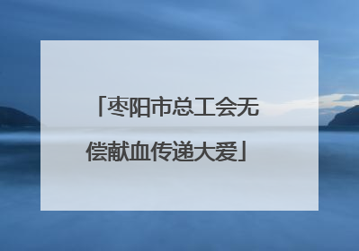 枣阳市总工会无偿献血传递大爱
