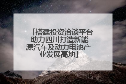 搭建投资洽谈平台 助力四川打造新能源汽车及动力电池产业发展高地