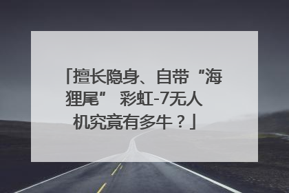 擅长隐身、自带“海狸尾” 彩虹-7无人机究竟有多牛？