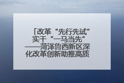 改革“先行先试” 实干“一马当先”——菏泽鲁西新区深化改革创新助推高质量发展纪实