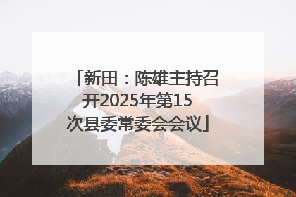 新田：陈雄主持召开2025年第15次县委常委会会议