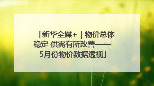 新华全媒+｜物价总体稳定 供需有所改善——5月份物价数据透视