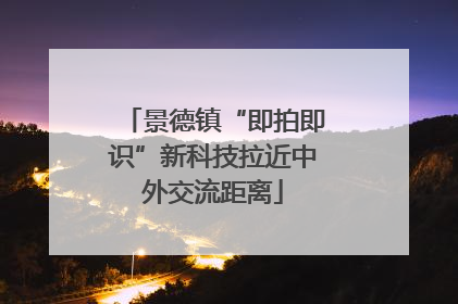 景德镇“即拍即识”新科技拉近中外交流距离