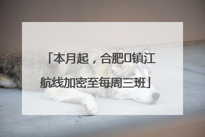 本月起，合肥⇋镇江航线加密至每周三班