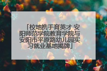 校地携手育英才 安阳师范学院教育学院与安阳市平原路幼儿园实习就业基地揭牌