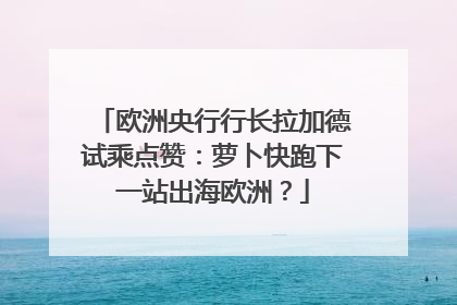 欧洲央行行长拉加德试乘点赞：萝卜快跑下一站出海欧洲？