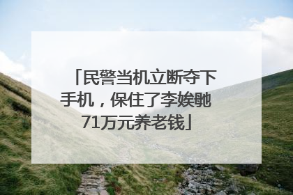 民警当机立断夺下手机，保住了李娭毑71万元养老钱