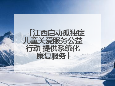 江西启动孤独症儿童关爱服务公益行动 提供系统化康复服务