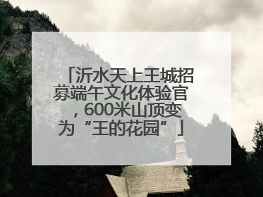 沂水天上王城招募端午文化体验官，600米山顶变为“王的花园”