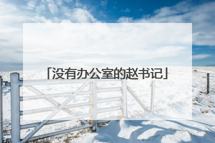 没有办公室的赵书记