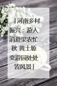 河南乡村振兴：游人消夏果农忙秋 黄土塬变游园处处皆风景