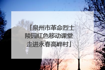 泉州市革命烈士陵园红色移动课堂走进永春高峰村