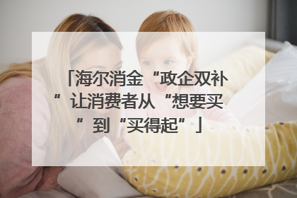 海尔消金“政企双补”让消费者从“想要买”到“买得起”