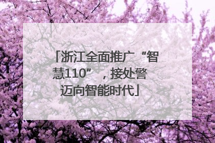 浙江全面推广“智慧110”，接处警迈向智能时代