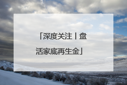 深度关注丨盘活家底再生金