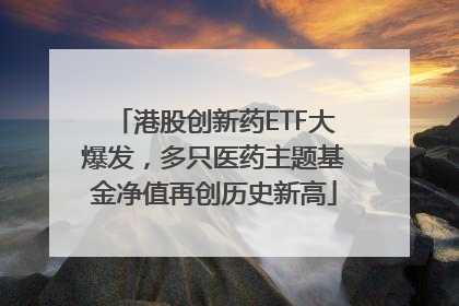 港股创新药ETF大爆发，多只医药主题基金净值再创历史新高