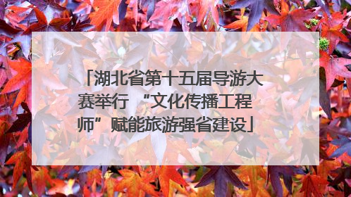 湖北省第十五届导游大赛举行 “文化传播工程师”赋能旅游强省建设