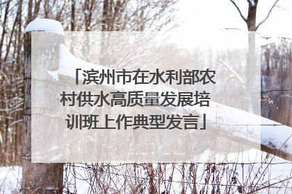 滨州市在水利部农村供水高质量发展培训班上作典型发言
