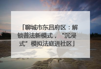 聊城市东昌府区：解锁普法新模式，“沉浸式”模拟法庭进社区