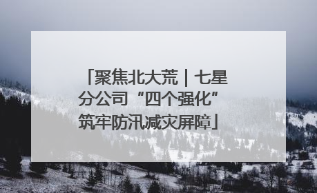 聚焦北大荒｜七星分公司“四个强化”筑牢防汛减灾屏障