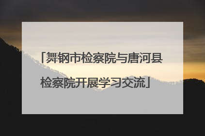舞钢市检察院与唐河县检察院开展学习交流