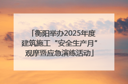 衡阳举办2025年度建筑施工“安全生产月”观摩暨应急演练活动