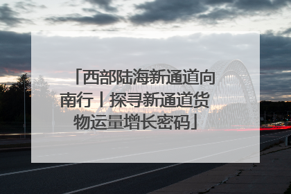 西部陆海新通道向南行丨探寻新通道货物运量增长密码