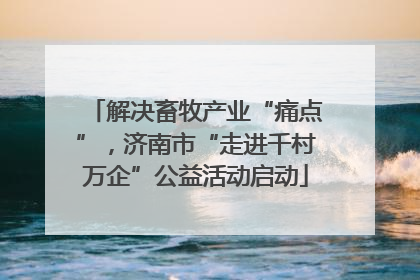解决畜牧产业“痛点”，济南市“走进千村万企”公益活动启动