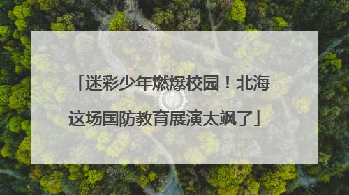 迷彩少年燃爆校园！北海这场国防教育展演太飒了