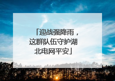 迎战强降雨，这群队伍守护湖北电网平安
