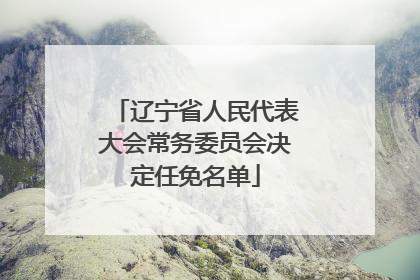 辽宁省人民代表大会常务委员会决定任免名单