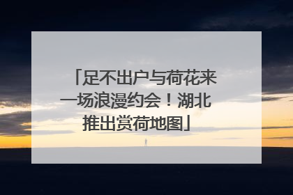 足不出户与荷花来一场浪漫约会！湖北推出赏荷地图