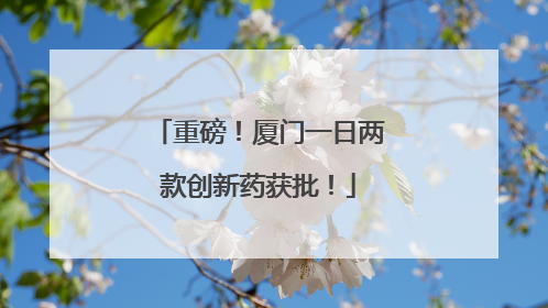 重磅！厦门一日两款创新药获批！