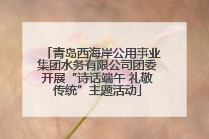青岛西海岸公用事业集团水务有限公司团委开展“诗话端午 礼敬传统”主题活动