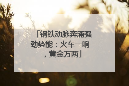 钢铁动脉奔涌强劲势能：火车一响，黄金万两
