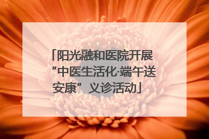 阳光融和医院开展 “中医生活化·端午送安康”义诊活动