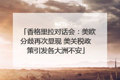 香格里拉对话会：美欧分歧再次显现 美关税政策引发各大洲不安