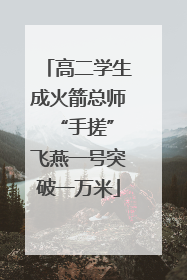 高二学生成火箭总师 “手搓”飞燕一号突破一万米