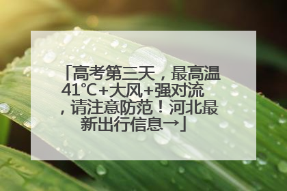 高考第三天，最高温41℃+大风+强对流，请注意防范！河北最新出行信息→