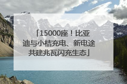 15000座！比亚迪与小桔充电、新电途共建兆瓦闪充生态