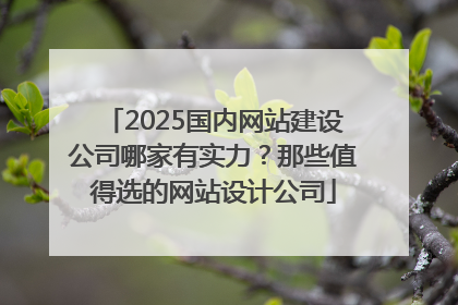 2025国内网站建设公司哪家有实力？那些值得选的网站设计公司